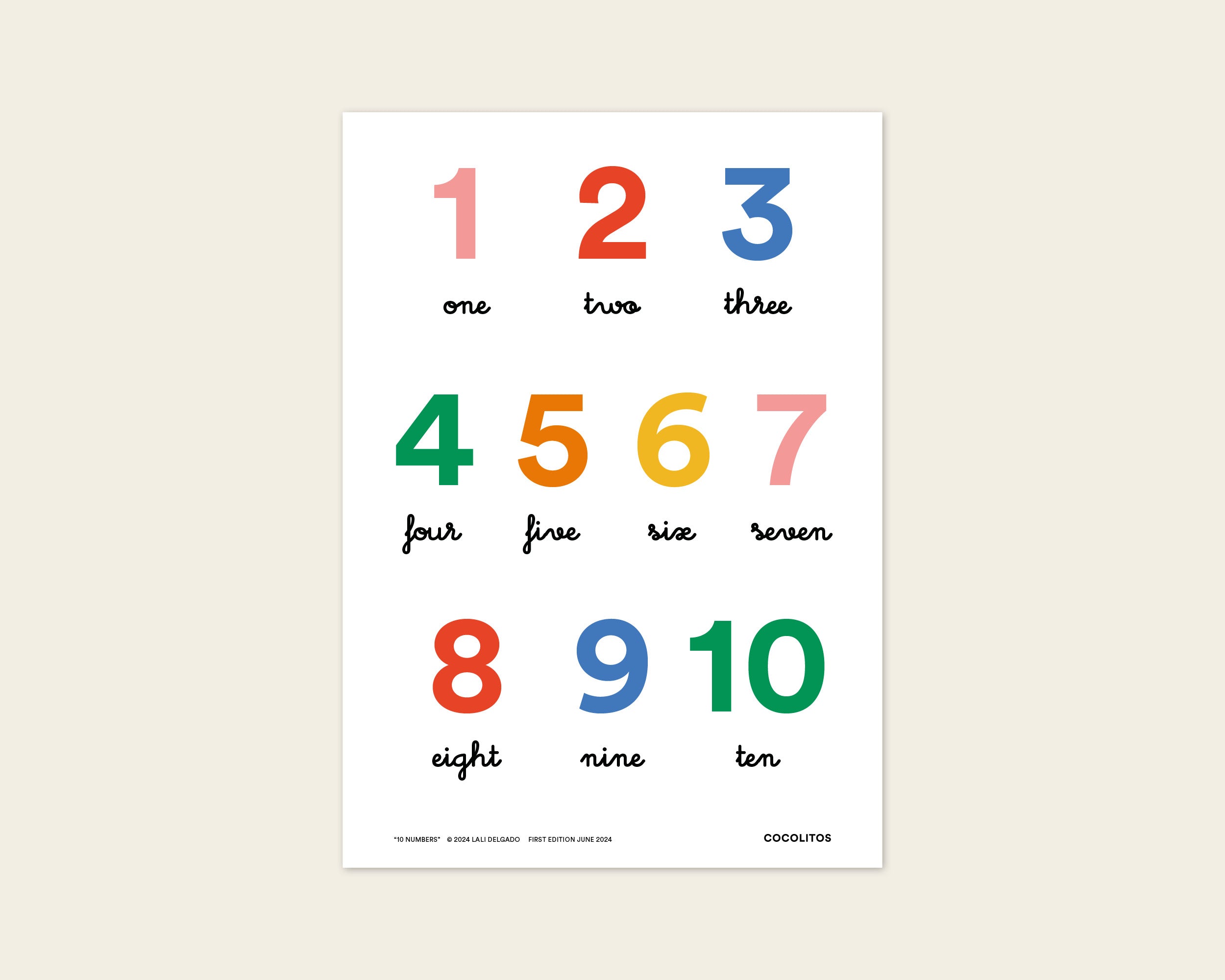 Lámina educativa "Números 1-10", A3