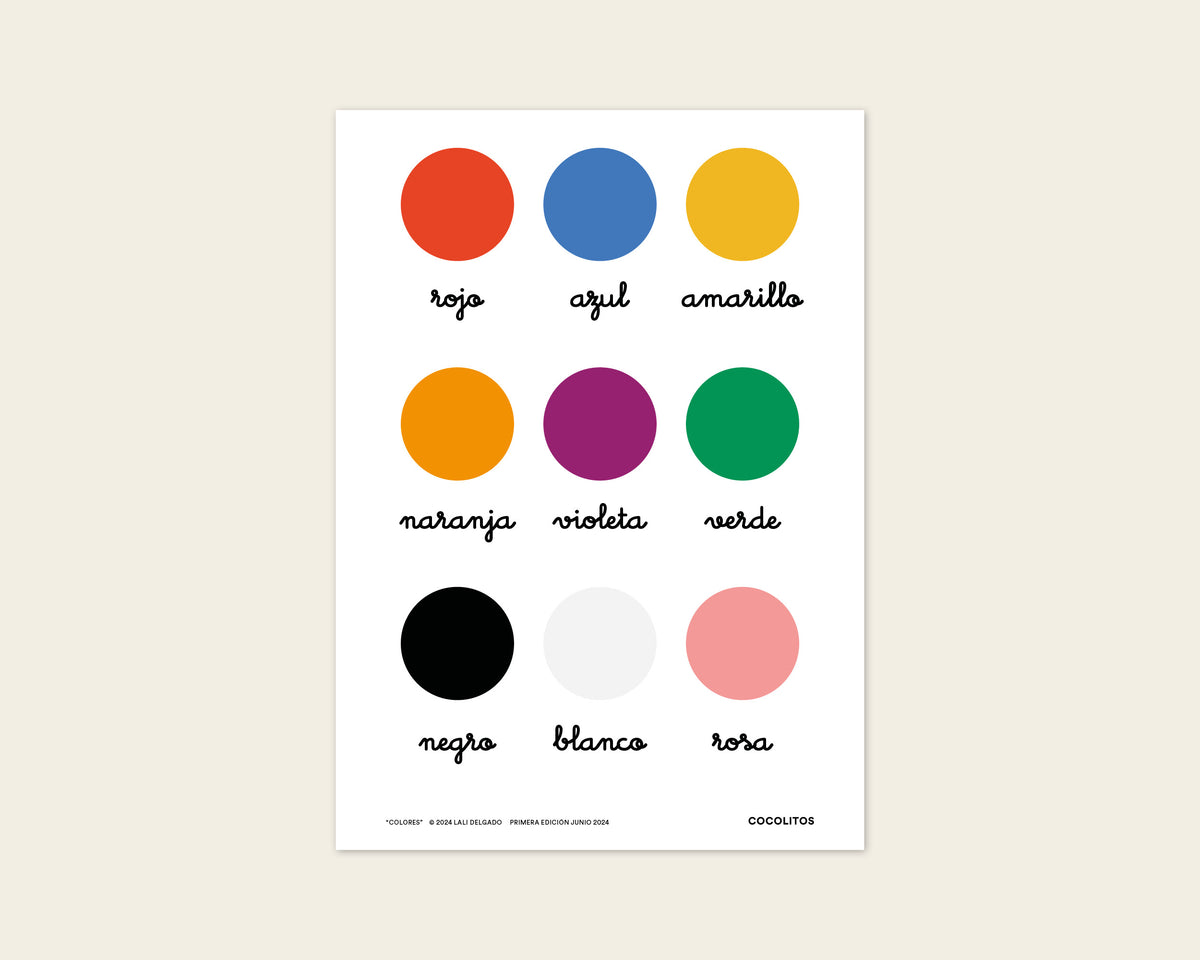 Lámina educativa "Colores", A3