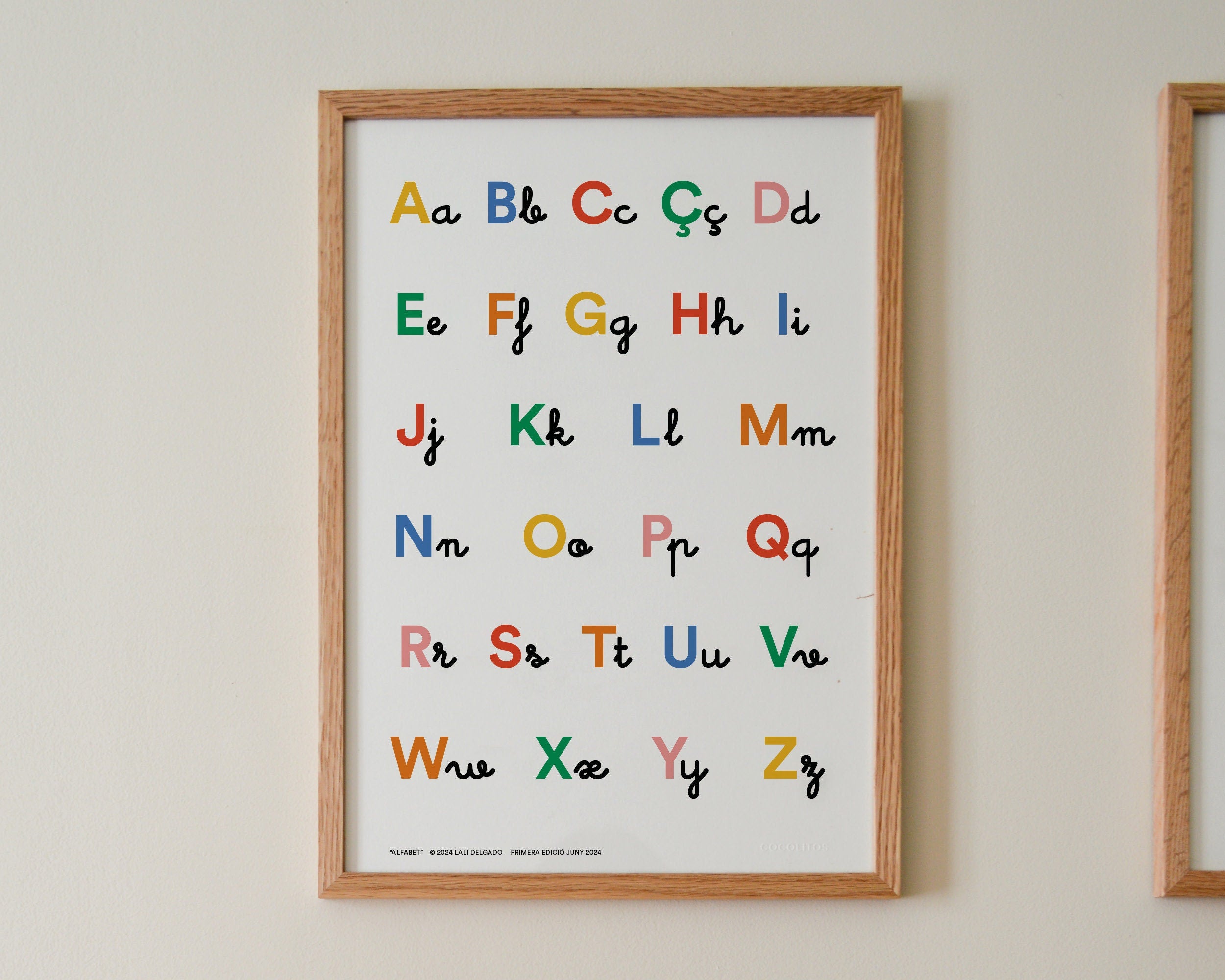 Posters in Catalan. Alphabet, numbers, and colors prints for children (playroom, nursery, or school). High-quality A3 prints.