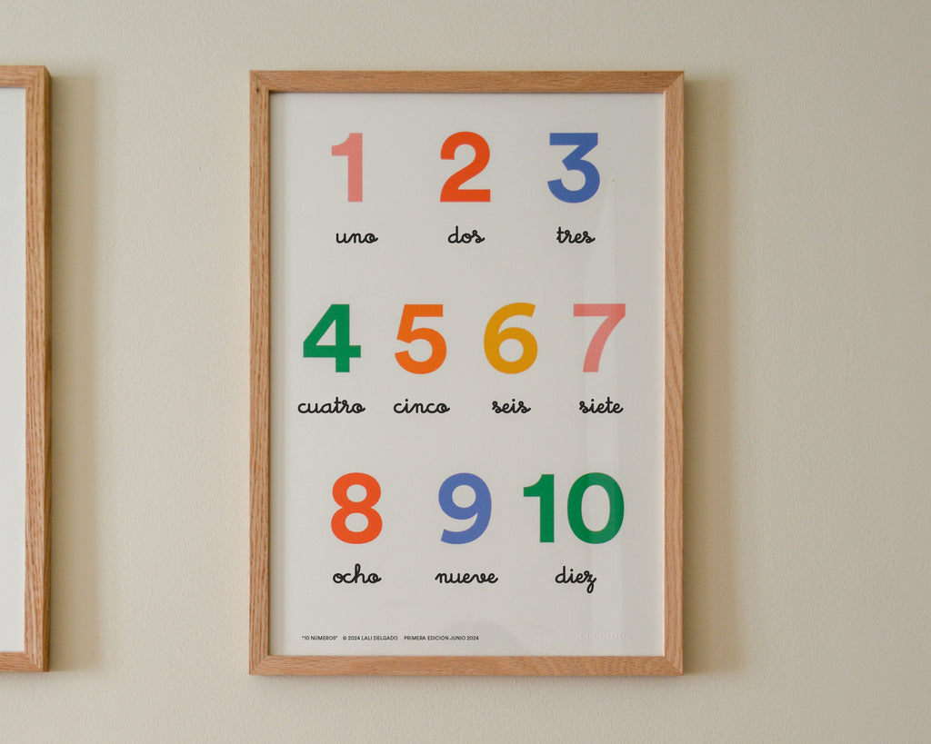 "Numbers 1-10" Educational Poster, A3