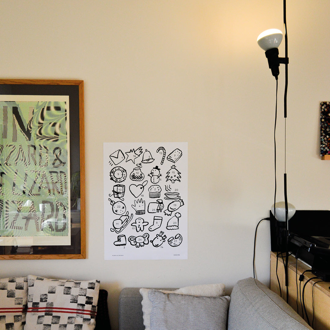 Calendario de Adviento para colorear (Impresión de alta calidad)