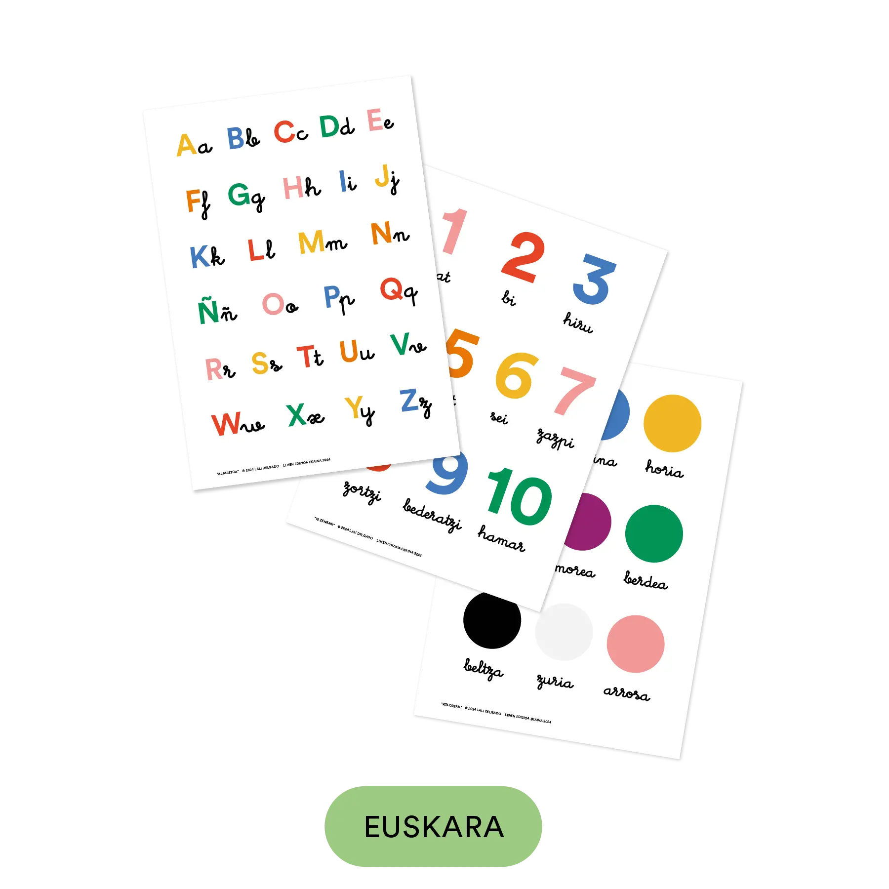 Cocolitos LexiPlay 3-Pack Posters: Euskara