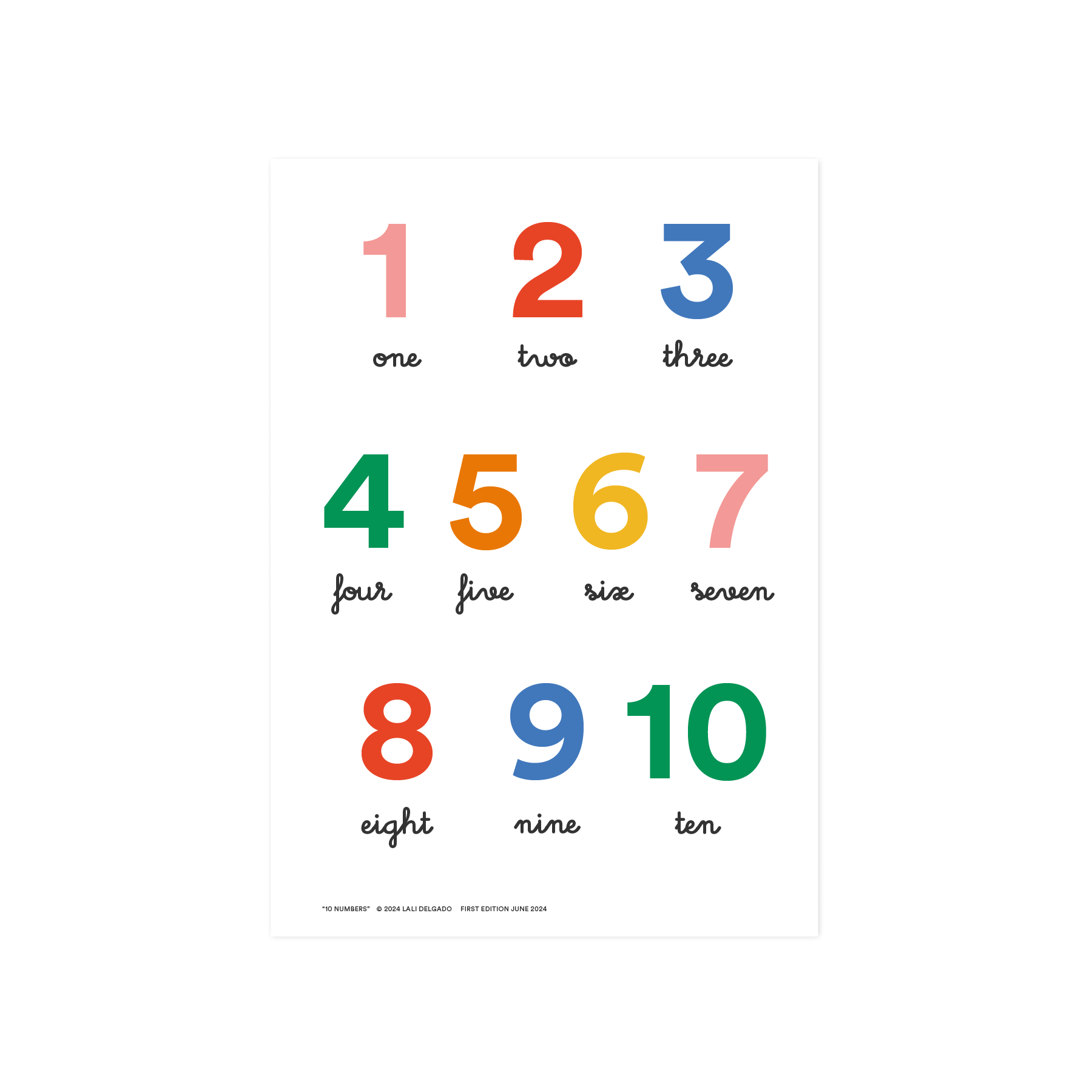 Póster educativo "Números 1-10", A3