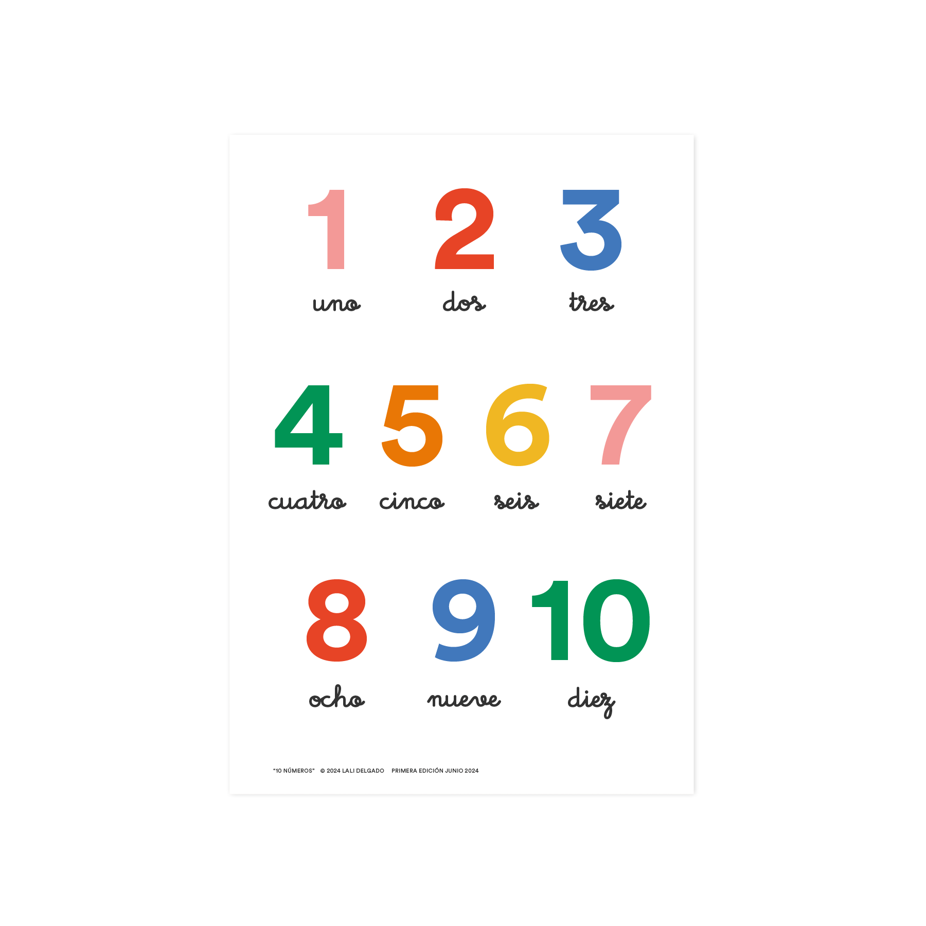 Póster educativo "Números 1-10", A3