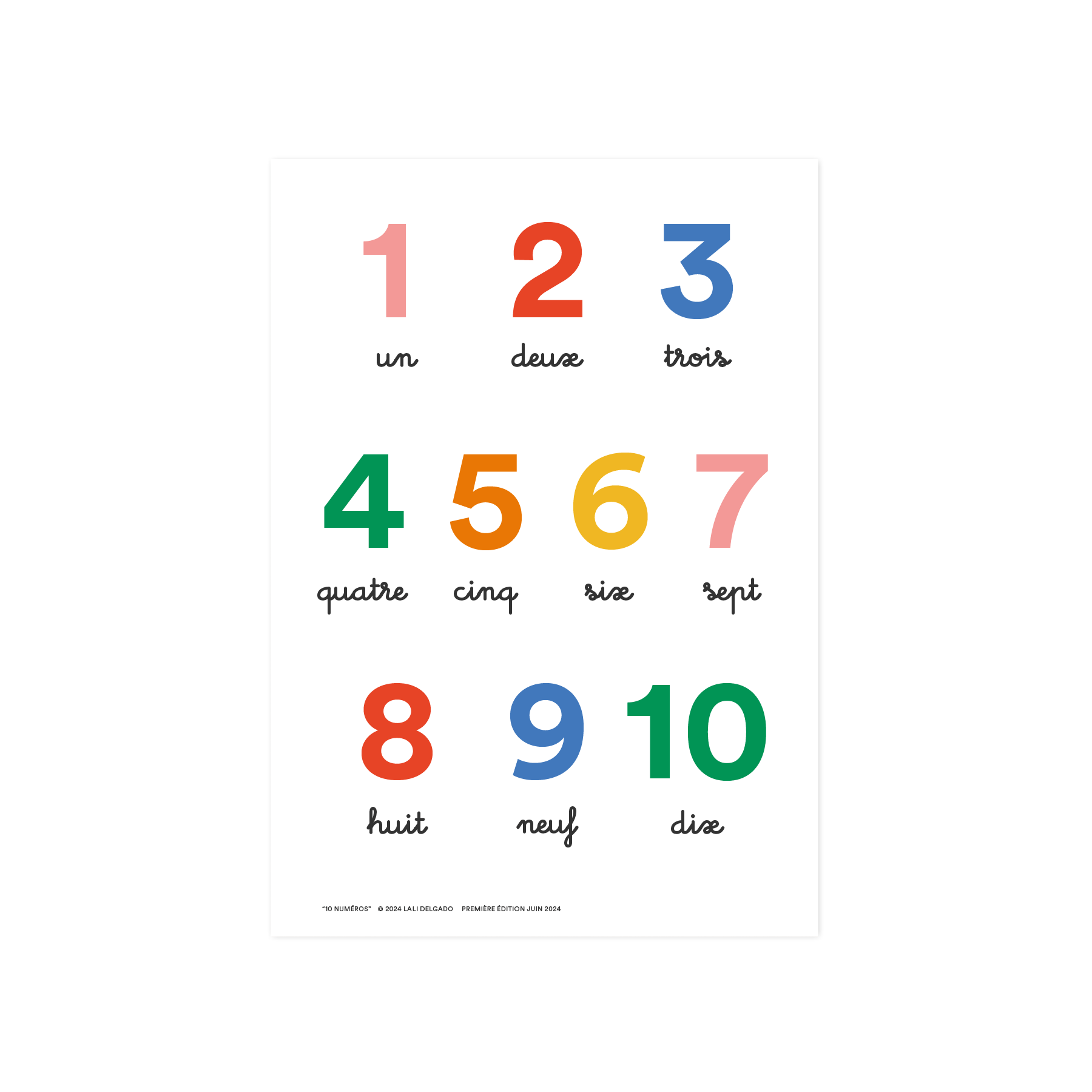 Póster educativo "Números 1-10", A3