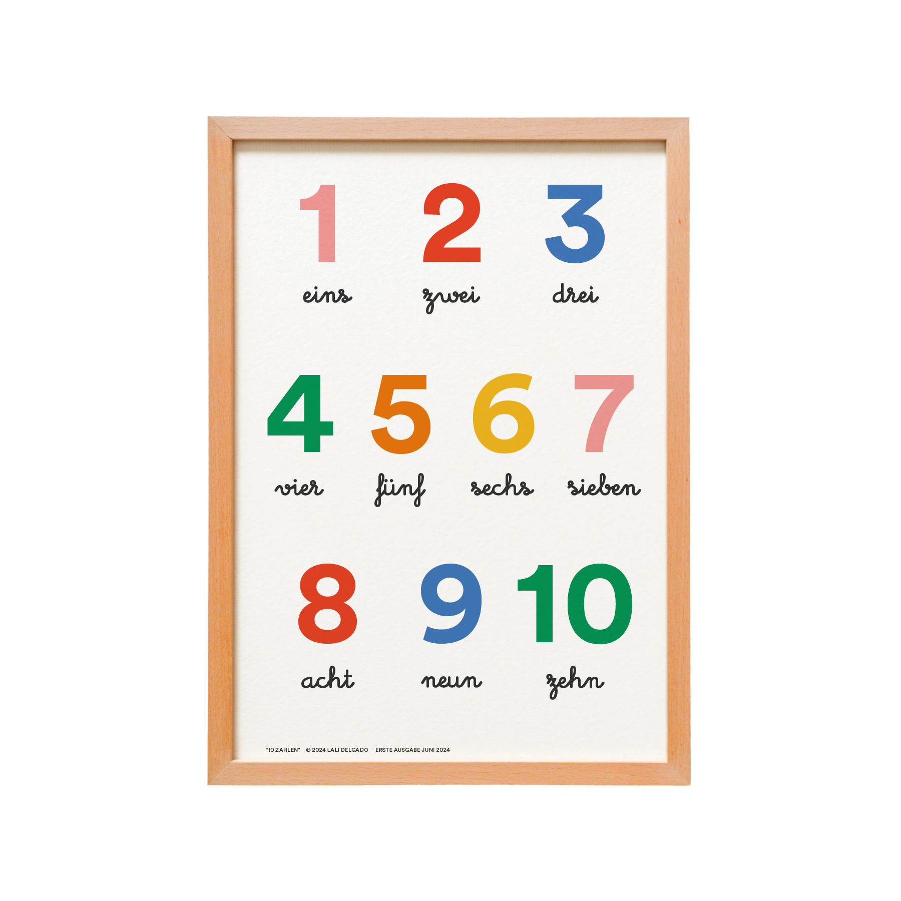 Póster educativo "Números 1-10", A3