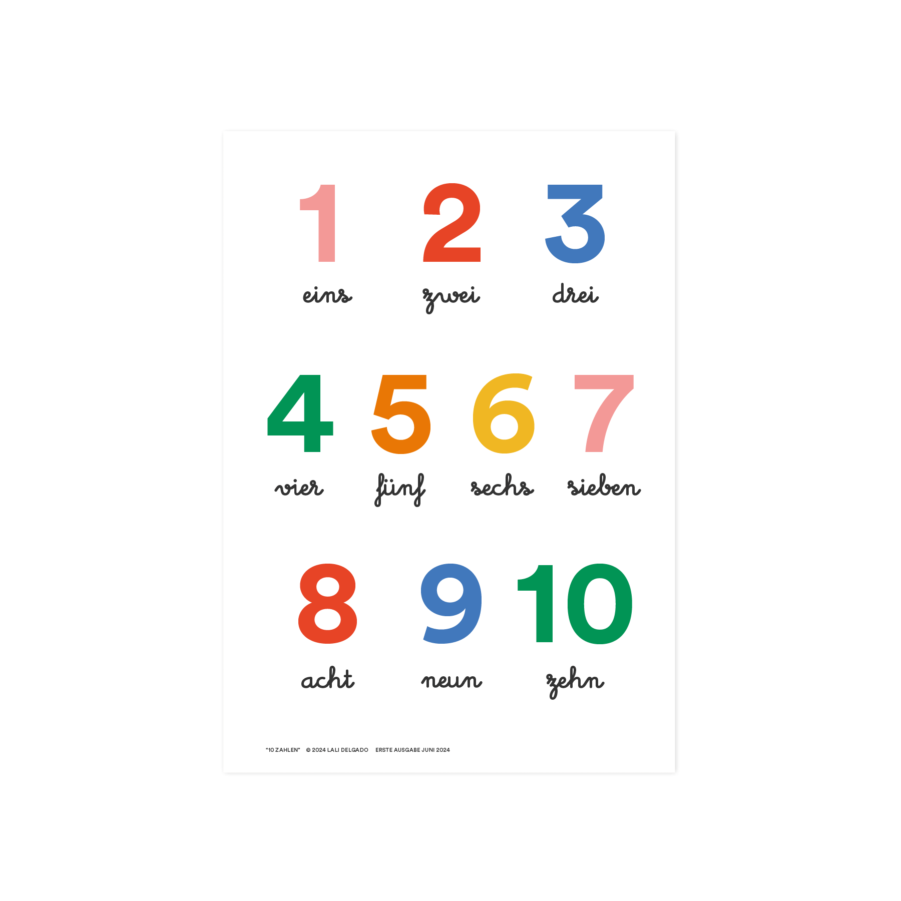 Póster educativo "Números 1-10", A3