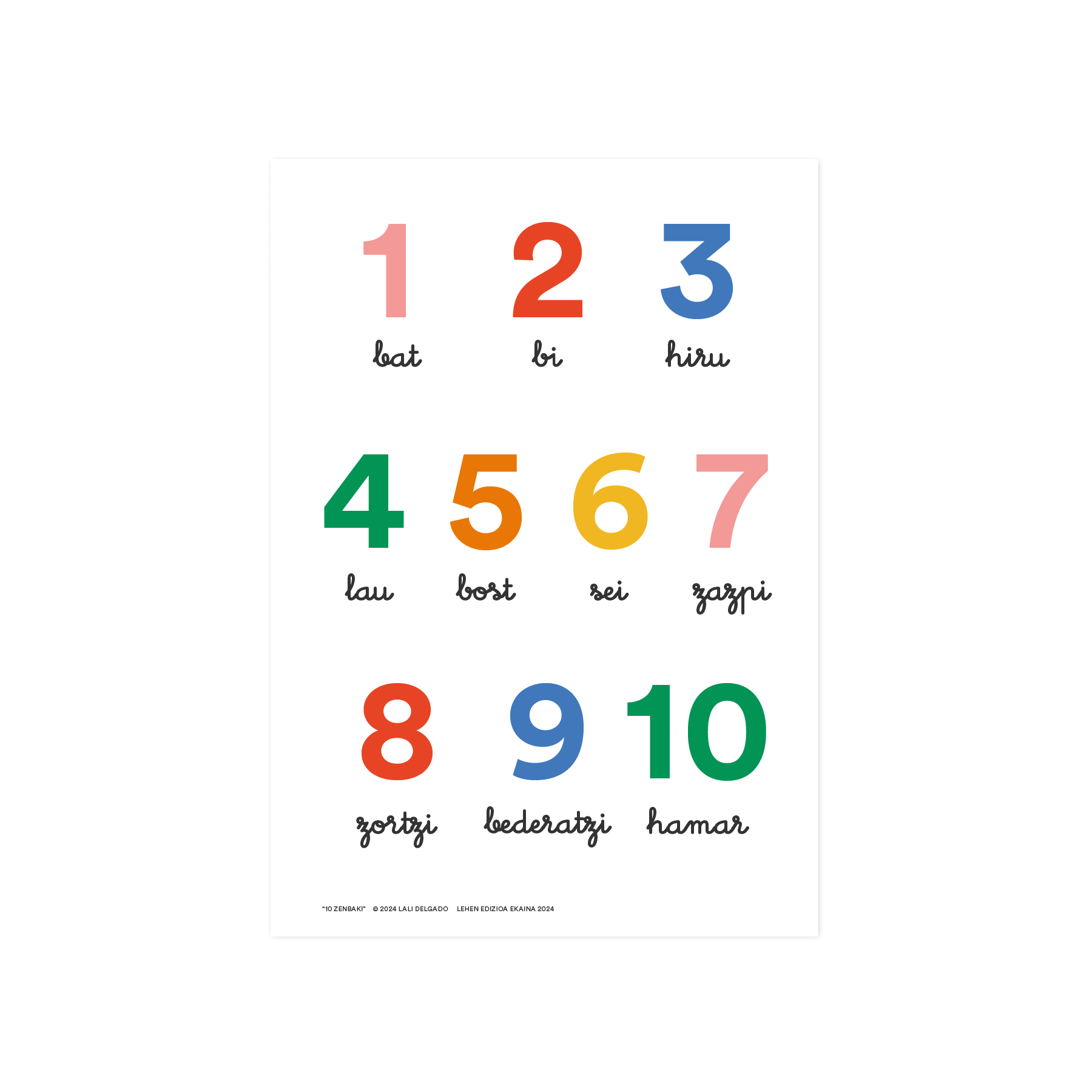 Póster educativo "Números 1-10", A3