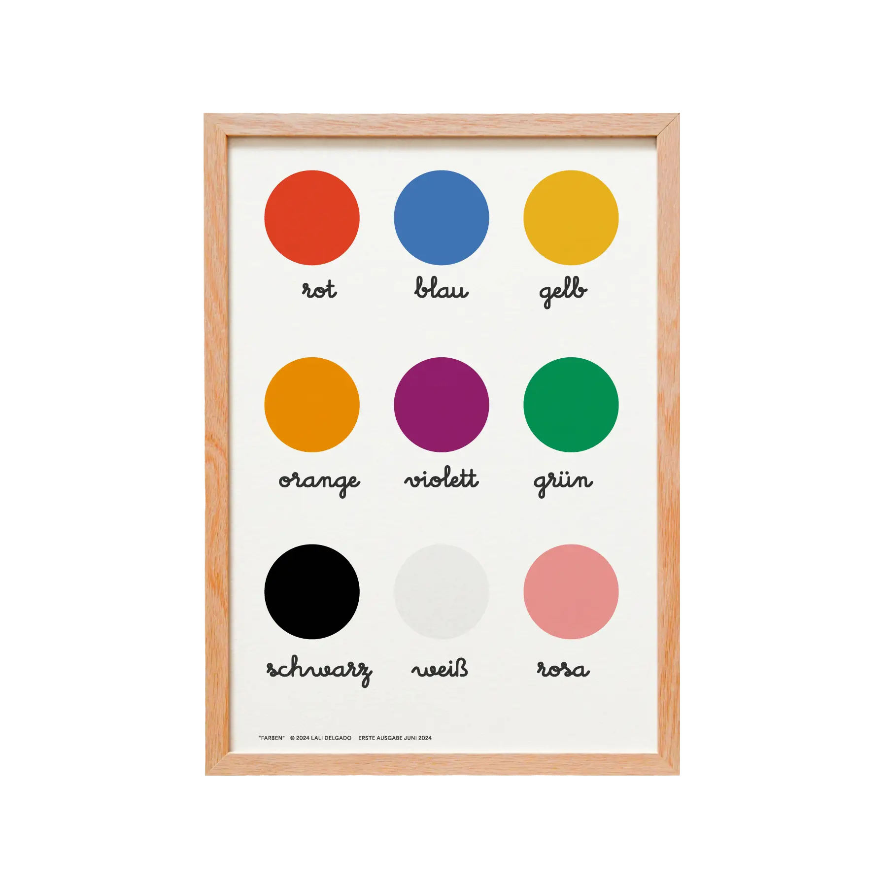 Cocolitos LexiPlay Poster "Farben" Deutsch, Oak Frame