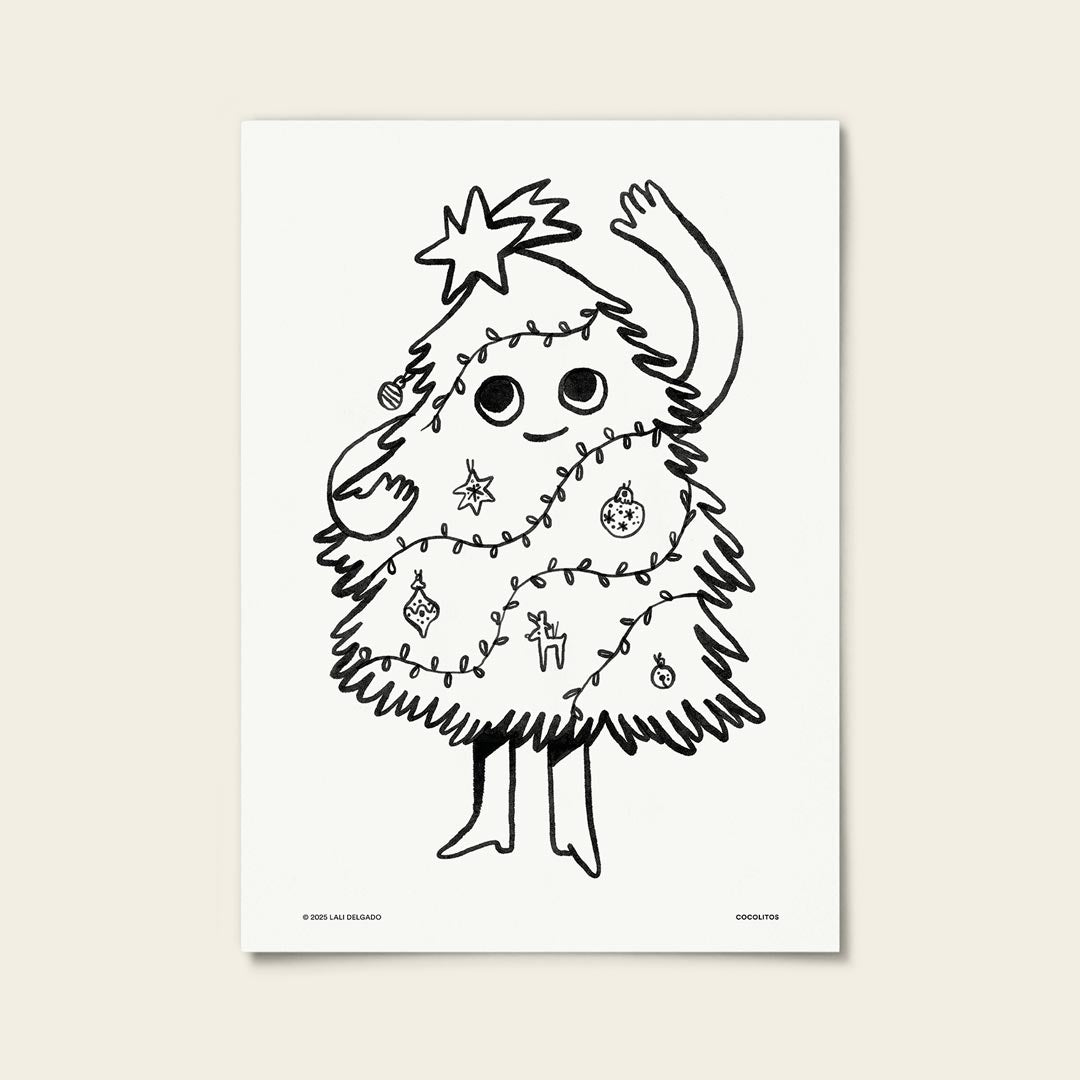 Póster coloreable "Abeto" (Descarga digital)