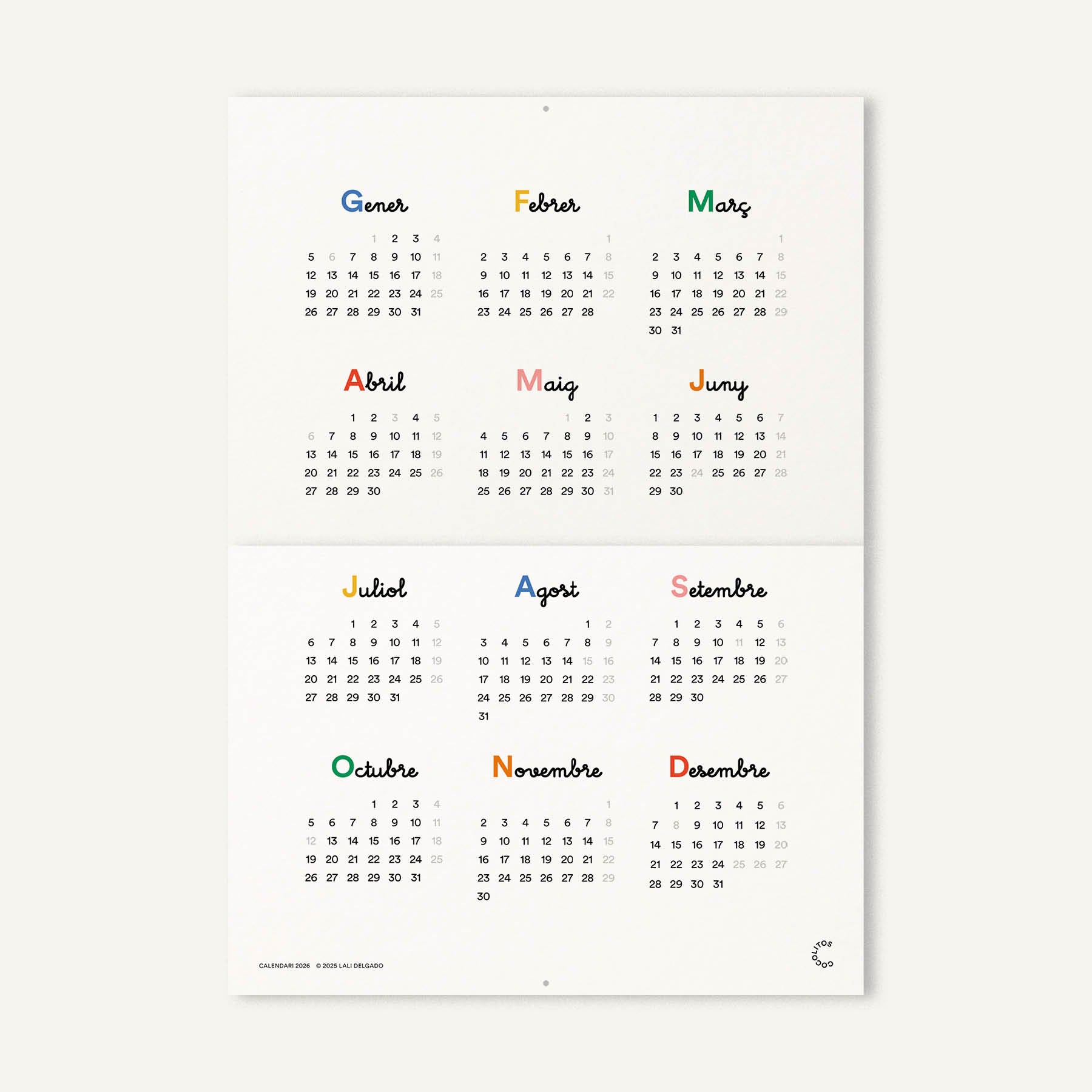 Gran Calendario 2026 (Catalán)