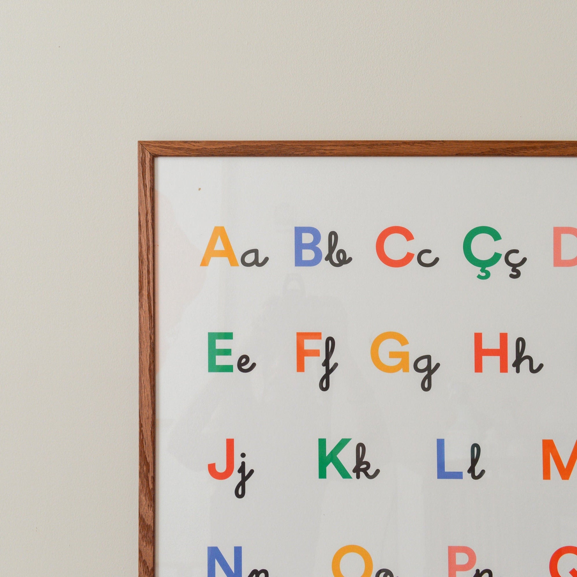 Catalan Alphabet. Educational alphabet letters poster for children (playroom, nursery, or school). High-quality print.